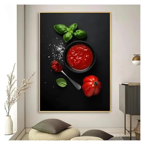 PTHEN Wandkunst Leinwanddrucke Kunst High Definition Druck Lebensmittel Küche Tafel Bild Leinwand Malerei Kunst Wandbild Dekoration Spiel Zimmer Dekoration(W,40x60cm) von PTHEN