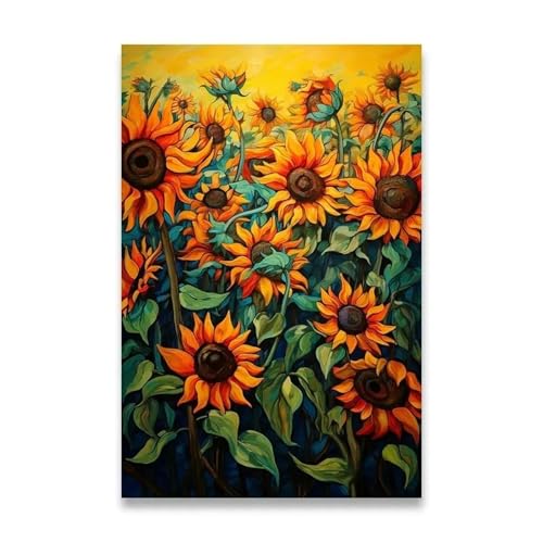 PTHEN Wandkunst Leinwanddrucke Leinwandposter Für Die Wanddekoration, Sonnenblumen-Dekoration, Bilder, Zimmerwanddekoration, Leinwandmalerei, Heimdekoration, Lotuspflanze(M,40X50cm) von PTHEN