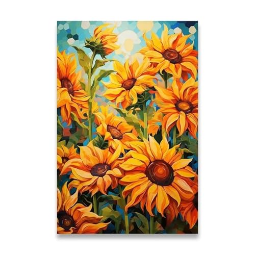 PTHEN Wandkunst Leinwanddrucke Leinwandposter Für Die Wanddekoration, Sonnenblumen-Dekoration, Bilder, Zimmerwanddekoration, Leinwandmalerei, Heimdekoration, Lotuspflanze(P,40X50cm) von PTHEN