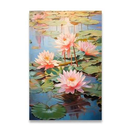 PTHEN Wandkunst Leinwanddrucke Leinwandposter Für Die Wanddekoration, Sonnenblumen-Dekoration, Bilder, Zimmerwanddekoration, Leinwandmalerei, Heimdekoration, Lotuspflanze(T,50x70cm) von PTHEN