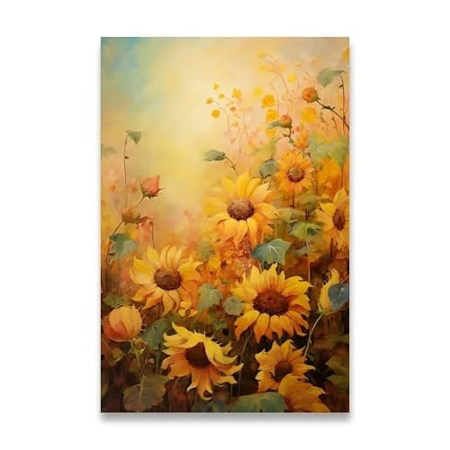 PTHEN Wandkunst Leinwanddrucke Leinwandposter Für Die Wanddekoration, Sonnenblumen-Dekoration, Bilder, Zimmerwanddekoration, Leinwandmalerei, Heimdekoration, Lotuspflanze(W,30x40cm) von PTHEN
