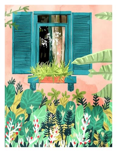 Wandkunst Leinwanddrucke Abstrakte Marokkanische Tropische Dschungel Bauen Wandkunst Leinwand Malerei Poster Keine Rahmen Drucke Wandbilder Für Wohnkultur(C,50x70cm) von PTHEN