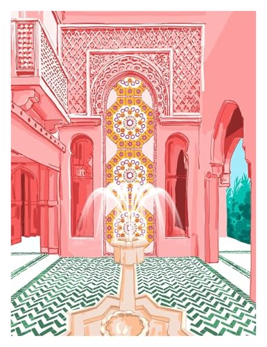 Wandkunst Leinwanddrucke Abstrakte Marokkanische Tropische Dschungel Bauen Wandkunst Leinwand Malerei Poster Keine Rahmen Drucke Wandbilder Für Wohnkultur(D,50x70cm) von PTHEN