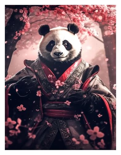 Wandkunst-Leinwanddrucke Anzug Tier Poster Ente Adler Panda Bär Waschbär Hirsch Fuchs Leinwand Malerei Drucke Wand Kunst Bilder Room Home Decor(D,30x40cm) von PTHEN