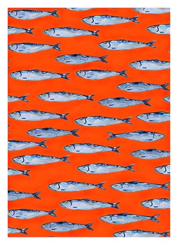Wandkunst Leinwanddrucke Bunte Fisch Ozean Tier Poster Sardine Hummer Kein Rahmen Druck Leinwand Malerei Wand Kunst Bild Room Bar Cafe Decor(H,50x70cm) von PTHEN