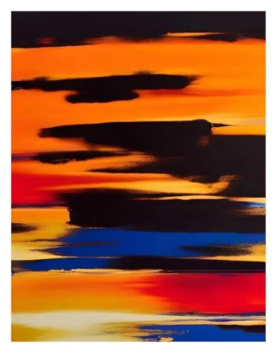Wandkunst Leinwanddrucke Bunte Rot Gelb Blau Leinwand Malerei Kein Rahmen Drucken Abstrakte Minimalistischen Poster Wand Kunst Bild Nordic Wohnzimmer Dekor(C,30x40cm) von PTHEN