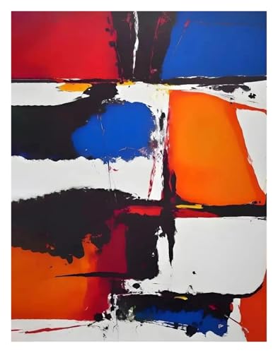 Wandkunst Leinwanddrucke Bunte Rot Gelb Blau Leinwand Malerei Kein Rahmen Drucken Abstrakte Minimalistischen Poster Wand Kunst Bild Nordic Wohnzimmer Dekor(G,50x70cm) von PTHEN