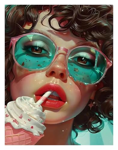 Wandkunst Leinwanddrucke Candy Sweet Girls Bubble Ice Cream Lollipop Poster Kein Rahmen Drucke Leinwand Malerei Wand Kunst Bild Home Decor(B,50x70cm) von PTHEN