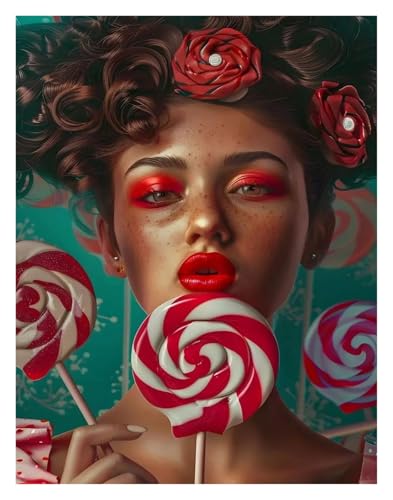 Wandkunst Leinwanddrucke Candy Sweet Girls Bubble Ice Cream Lollipop Poster Kein Rahmen Drucke Leinwand Malerei Wand Kunst Bild Home Decor(E,30x40cm) von PTHEN