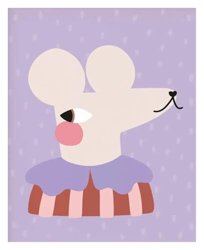 Wandkunst Leinwanddrucke Cartoon Katze Fuchs Hund Pferd Hase Rote Tupfen Illustration Poster Kein Rahmen Tier Leinwand Malerei Drucken Home Decor(EIN,50x70cm) von PTHEN