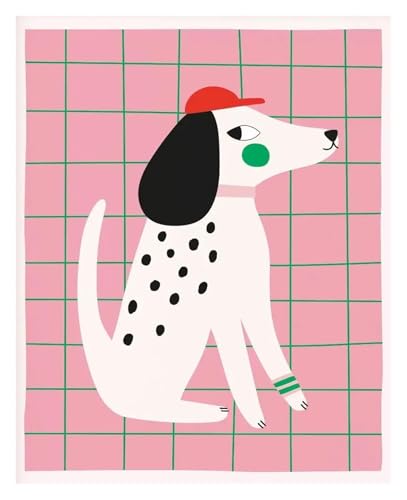 Wandkunst Leinwanddrucke Cartoon Katze Fuchs Hund Pferd Hase Rote Tupfen Illustration Poster Kein Rahmen Tier Leinwand Malerei Drucken Home Decor(J,20x30cm) von PTHEN