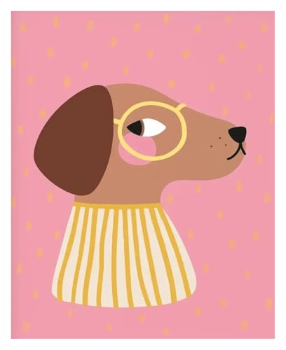 Wandkunst Leinwanddrucke Cartoon Katze Fuchs Hund Pferd Hase Rote Tupfen Illustration Poster Kein Rahmen Tier Leinwand Malerei Drucken Home Decor(K,40x60cm) von PTHEN