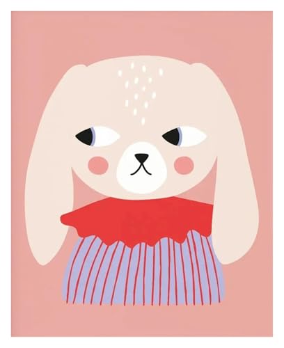 Wandkunst Leinwanddrucke Cartoon Katze Fuchs Hund Pferd Hase Rote Tupfen Illustration Poster Kein Rahmen Tier Leinwand Malerei Drucken Home Decor(W,20x30cm) von PTHEN