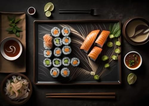 Wandkunst Leinwanddrucke Essen Und Küche Sushi Kaffee Poster Moderne Kunst Leinwand Malerei Kein Rahmen Wand Druck Bild Home Decor(J,30x40cm) von PTHEN