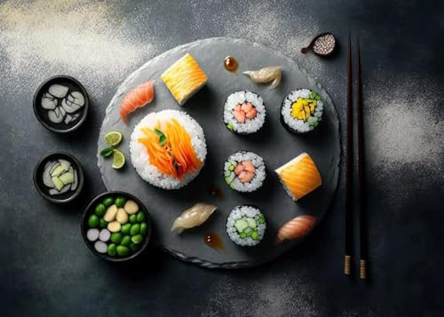 Wandkunst Leinwanddrucke Essen Und Küche Sushi Kaffee Poster Moderne Kunst Leinwand Malerei Kein Rahmen Wand Druck Bild Home Decor(M,20x30cm) von PTHEN