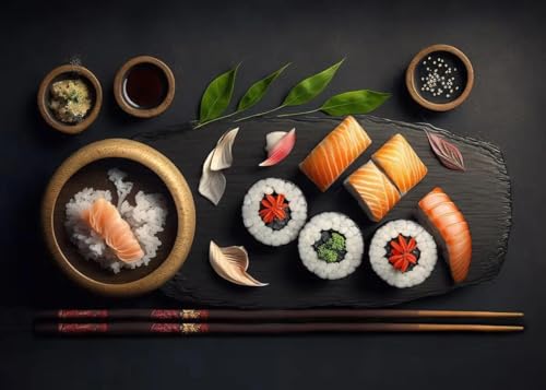 Wandkunst Leinwanddrucke Essen Und Küche Sushi Kaffee Poster Moderne Kunst Leinwand Malerei Kein Rahmen Wand Druck Bild Home Decor(N,20x30cm) von PTHEN