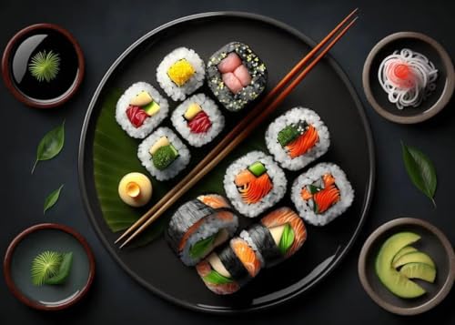 Wandkunst Leinwanddrucke Essen Und Küche Sushi Kaffee Poster Moderne Kunst Leinwand Malerei Kein Rahmen Wand Druck Bild Home Decor(P,40x60cm) von PTHEN