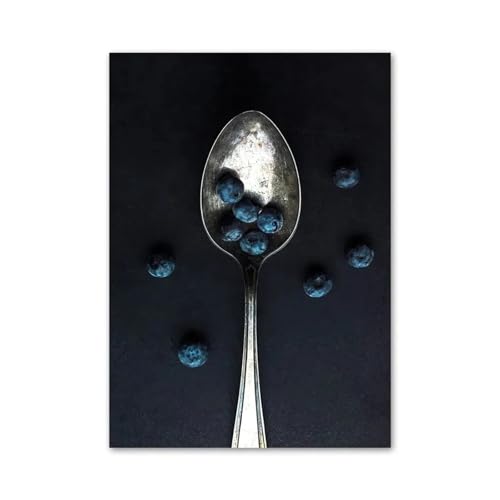 Wandkunst Leinwanddrucke Esstisch Wand Kunstdruck Leinwand Malerei Artischocken Waffeln Heidelbeeren Nordic Poster Küche Decor Bilder Für Wohnzimmer(C,40x60cm) von PTHEN