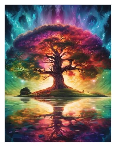 Wandkunst-Leinwanddrucke Fantasie Welt Baum Bonsai Poster Magie Fantasie Neon Drucke Leinwand Malerei Wand Kunst Bilder Hause(R,30x40cm) von PTHEN