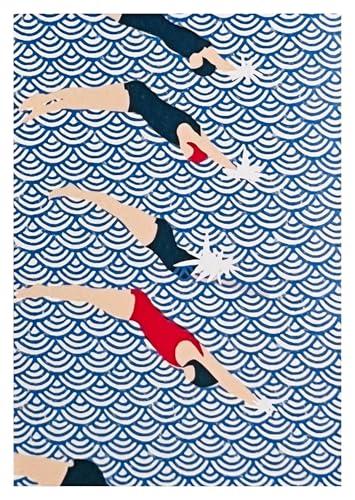 Wandkunst-Leinwanddrucke Frauen Schwimmer Nordic Minimalistische Poster Schwimmbad Drucke Leinwand Bild Für Wohnzimmer Dekoration(C,20X30cm) von PTHEN