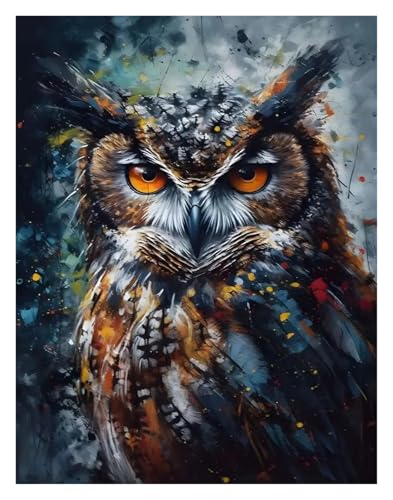 Wandkunst-Leinwanddrucke Holzkohle Und Bunte Ölfarbe Tier Porträts Poster Drucke Leinwand Malerei Wand Kunst Bilder Hause(F,30x40cm) von PTHEN