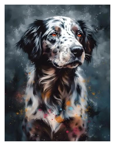 Wandkunst-Leinwanddrucke Holzkohle Und Bunte Ölfarbe Tier Porträts Poster Drucke Leinwand Malerei Wand Kunst Bilder Hause(G,40x50cm) von PTHEN