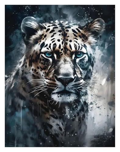 Wandkunst-Leinwanddrucke Holzkohle Und Bunte Ölfarbe Tier Porträts Poster Drucke Leinwand Malerei Wand Kunst Bilder Hause(H,50x70cm) von PTHEN