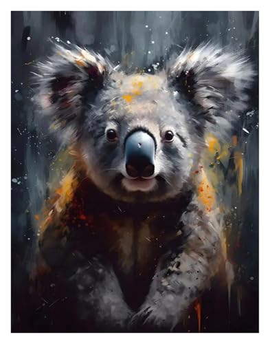 Wandkunst-Leinwanddrucke Holzkohle Und Bunte Ölfarbe Tier Porträts Poster Drucke Leinwand Malerei Wand Kunst Bilder Hause(M,40x50cm) von PTHEN