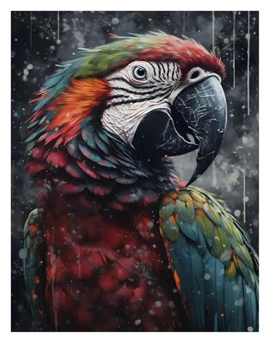 Wandkunst-Leinwanddrucke Holzkohle Und Bunte Ölfarbe Tier Porträts Poster Drucke Leinwand Malerei Wand Kunst Bilder Hause(S,50x70cm) von PTHEN