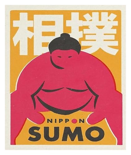 Wandkunst Leinwanddrucke Japanische Kunst Ramen Sake Sumo Bonsai Matchbox Label Poster Leinwand Malerei Abstrakte Wand Bild Für Wohnzimmer Dekoration(B,40x60cm) von PTHEN
