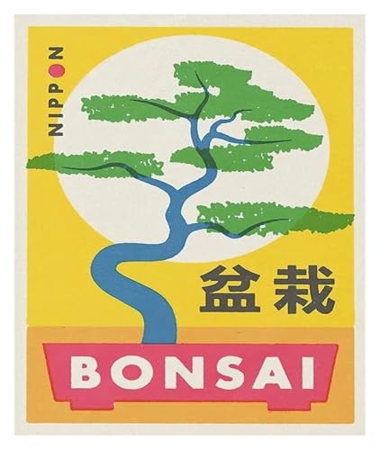 Wandkunst Leinwanddrucke Japanische Kunst Ramen Sake Sumo Bonsai Matchbox Label Poster Leinwand Malerei Abstrakte Wand Bild Für Wohnzimmer Dekoration(J,20x30cm) von PTHEN