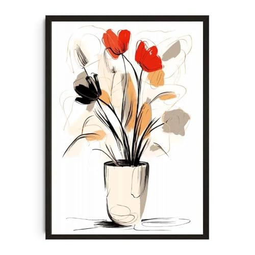 Wandkunst Leinwanddrucke Pflanzentopf Aquarell Poster Familie Garten Zimmerpflanze Botanische Leinwand Druck Wand Kunst Bild Für Wohnzimmer Wohnkultur(B,20x30cm) von PTHEN