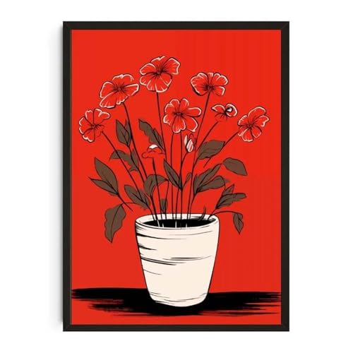 Wandkunst Leinwanddrucke Pflanzentopf Aquarell Poster Familie Garten Zimmerpflanze Botanische Leinwand Druck Wand Kunst Bild Für Wohnzimmer Wohnkultur(C,30x40cm) von PTHEN