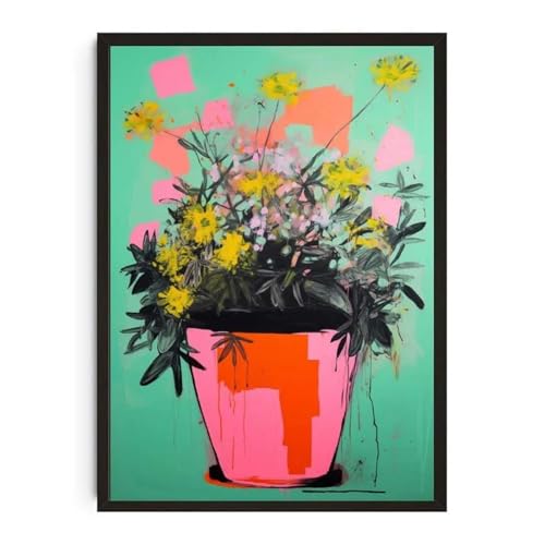 Wandkunst Leinwanddrucke Pflanzentopf Aquarell Poster Familie Garten Zimmerpflanze Botanische Leinwand Druck Wand Kunst Bild Für Wohnzimmer Wohnkultur(H,40x60cm) von PTHEN