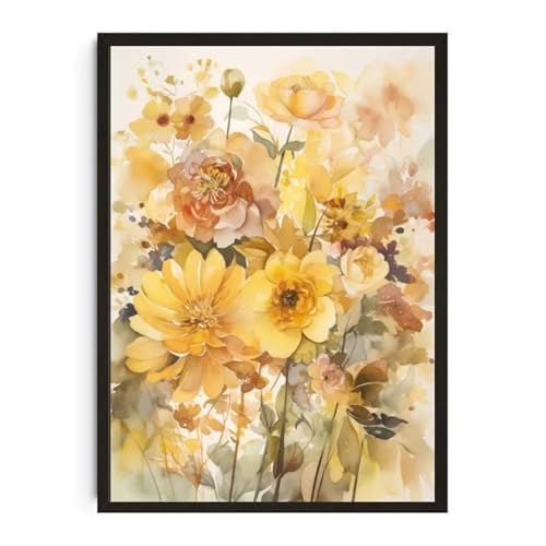 Wandkunst Leinwanddrucke Pflanzentopf Aquarell Poster Familie Garten Zimmerpflanze Botanische Leinwand Druck Wand Kunst Bild Für Wohnzimmer Wohnkultur(J,20x30cm) von PTHEN
