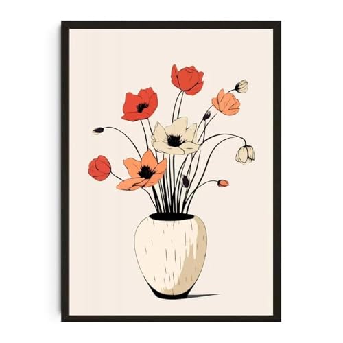 Wandkunst Leinwanddrucke Pflanzentopf Aquarell Poster Familie Garten Zimmerpflanze Botanische Leinwand Druck Wand Kunst Bild Für Wohnzimmer Wohnkultur(K,30x40cm) von PTHEN