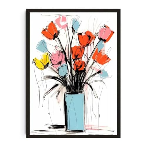 Wandkunst Leinwanddrucke Pflanzentopf Aquarell Poster Familie Garten Zimmerpflanze Botanische Leinwand Druck Wand Kunst Bild Für Wohnzimmer Wohnkultur(P,30x40cm) von PTHEN