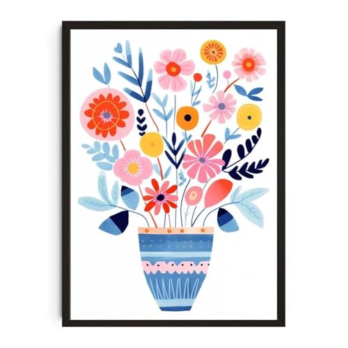 Wandkunst Leinwanddrucke Pflanzentopf Aquarell Poster Familie Garten Zimmerpflanze Botanische Leinwand Druck Wand Kunst Bild Für Wohnzimmer Wohnkultur(T,40x60cm) von PTHEN