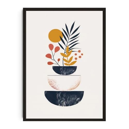 Wandkunst Leinwanddrucke Pflanzentopf Aquarell Poster Familie Garten Zimmerpflanze Botanische Leinwand Druck Wand Kunst Bild Für Wohnzimmer Wohnkultur(V,30x40cm) von PTHEN