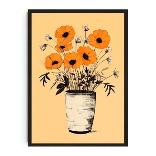 Wandkunst Leinwanddrucke Pflanzentopf Aquarell Poster Familie Garten Zimmerpflanze Botanische Leinwand Druck Wand Kunst Bild Für Wohnzimmer Wohnkultur(W,30x40cm) von PTHEN