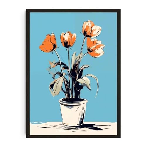 Wandkunst Leinwanddrucke Pflanzentopf Aquarell Poster Familie Garten Zimmerpflanze Botanische Leinwand Druck Wand Kunst Bild Für Wohnzimmer Wohnkultur(Y,40x60cm) von PTHEN