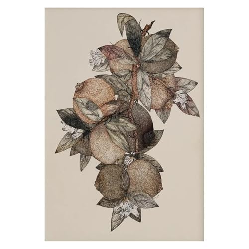 Wandkunst Leinwanddrucke Retro Japanische Blumendarstellung Poster Natur Botanische Blume Dahlie Sakura Azalee Leinwand Malerei Wand Kunst Zimmer Wohnkultur(M,40x60cm) von PTHEN
