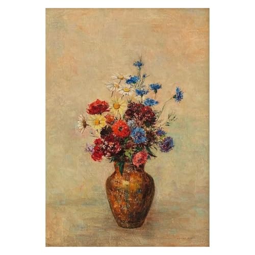 Wandkunst Leinwanddrucke Retro Japanische Blumendarstellung Poster Natur Botanische Blume Dahlie Sakura Azalee Leinwand Malerei Wand Kunst Zimmer Wohnkultur(V,40x60cm) von PTHEN