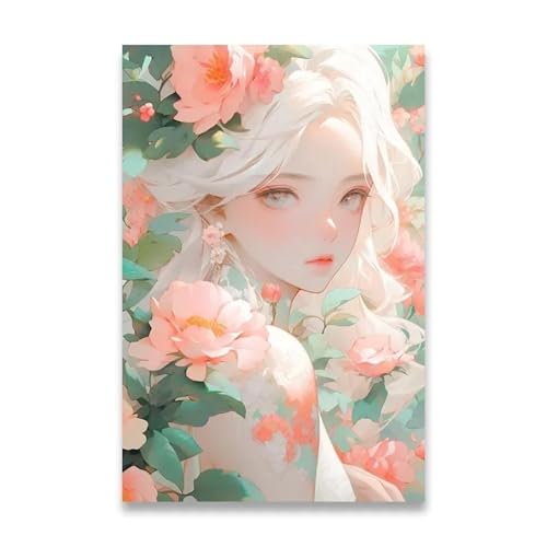 Wandkunst Leinwanddrucke Rosa Behaarte Mädchen Poster Drucken Wandkunst Leinwand Malerei Für Wohnzimmer Home Decor(EIN,40x50cm) von PTHEN