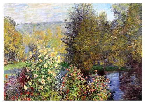Wandkunst-Leinwanddrucke Seerosen/Frau Mit Sonnenschirm/Etretat Strand Poster Claude Monet Leinwand Gemälde Impressionist(B,40x50cm) von PTHEN