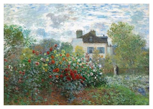 Wandkunst-Leinwanddrucke Seerosen/Frau Mit Sonnenschirm/Etretat Strand Poster Claude Monet Leinwand Gemälde Impressionist(D,30x40cm) von PTHEN