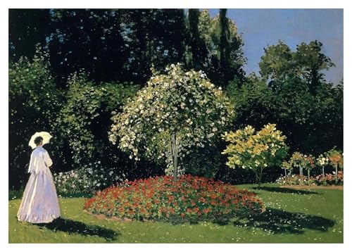 Wandkunst-Leinwanddrucke Seerosen/Frau Mit Sonnenschirm/Etretat Strand Poster Claude Monet Leinwand Gemälde Impressionist(E,40x60cm) von PTHEN