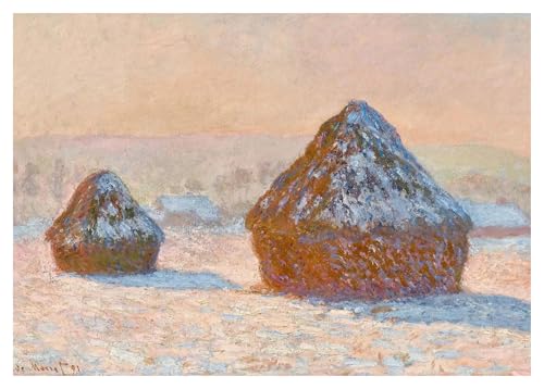 Wandkunst-Leinwanddrucke Seerosen/Frau Mit Sonnenschirm/Etretat Strand Poster Claude Monet Leinwand Gemälde Impressionist(I,50x70cm) von PTHEN