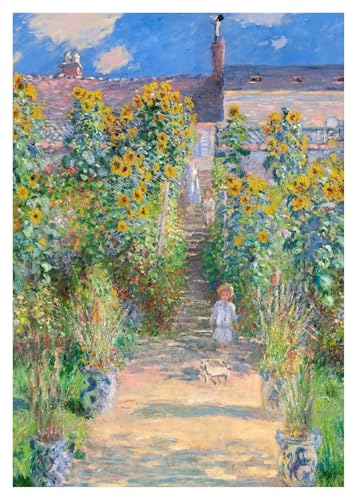 Wandkunst-Leinwanddrucke Seerosen/Frau Mit Sonnenschirm/Etretat Strand Poster Claude Monet Leinwand Gemälde Impressionist(N,30x40cm) von PTHEN