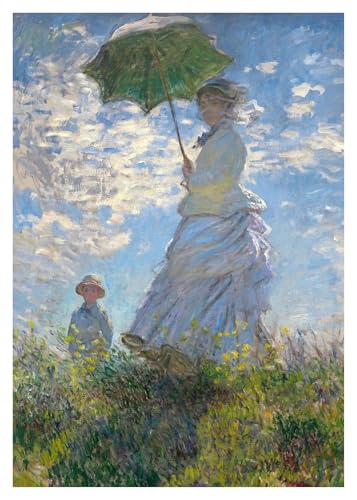 Wandkunst-Leinwanddrucke Seerosen/Frau Mit Sonnenschirm/Etretat Strand Poster Claude Monet Leinwand Gemälde Impressionist(P,30x40cm) von PTHEN